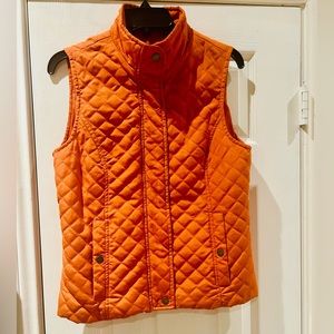 Nine West Quilted Puffer Orange Vest